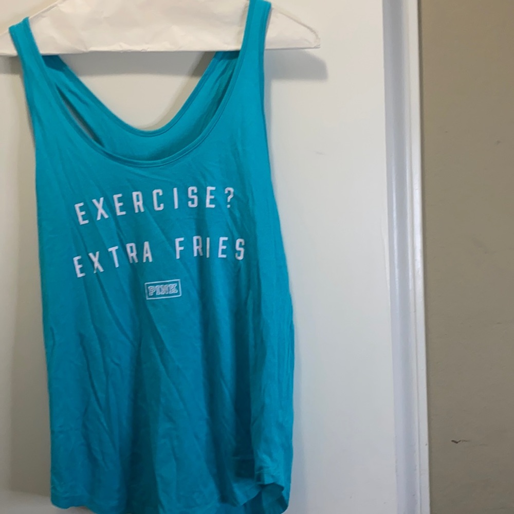 PINK teal tank top